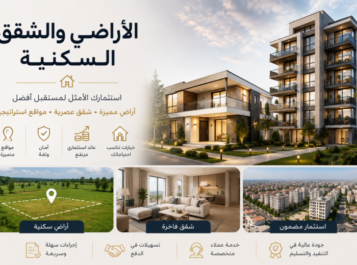 الأراضي والشقق السكنية